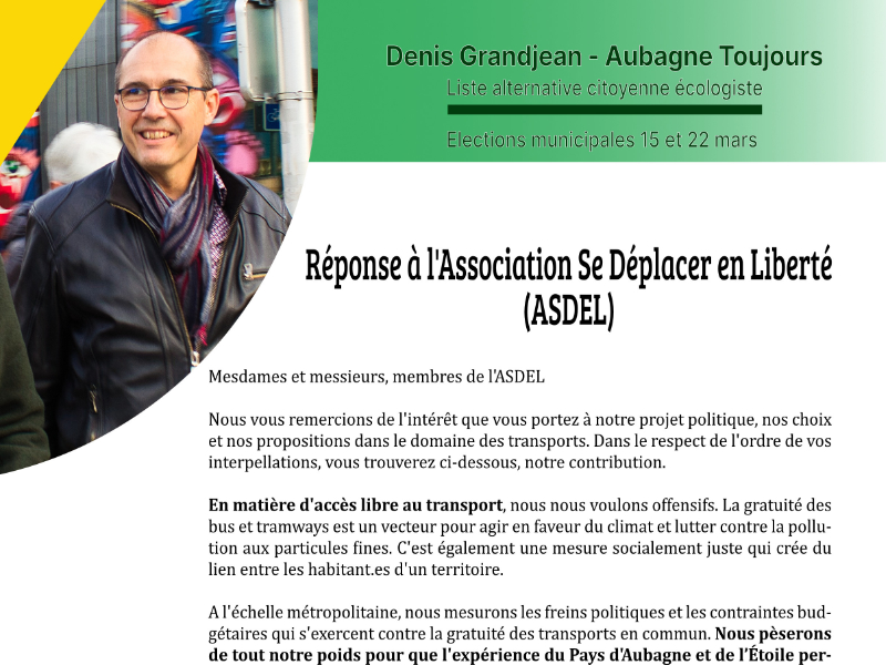 Aubagne Toujours détaille son programme  » Transport